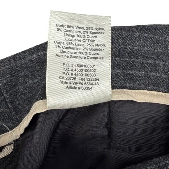 WILFRED Chambery Wool Blend Mid Rise Ankle Trousers Sz 00 Pinstripe Gray White - Picture 5 of 7